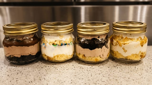 Assorted Cake Glass Jars (Eggless).