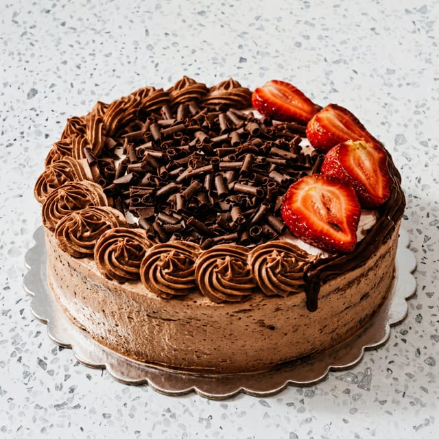 Strawberry Chocolate Cake (Eggless).