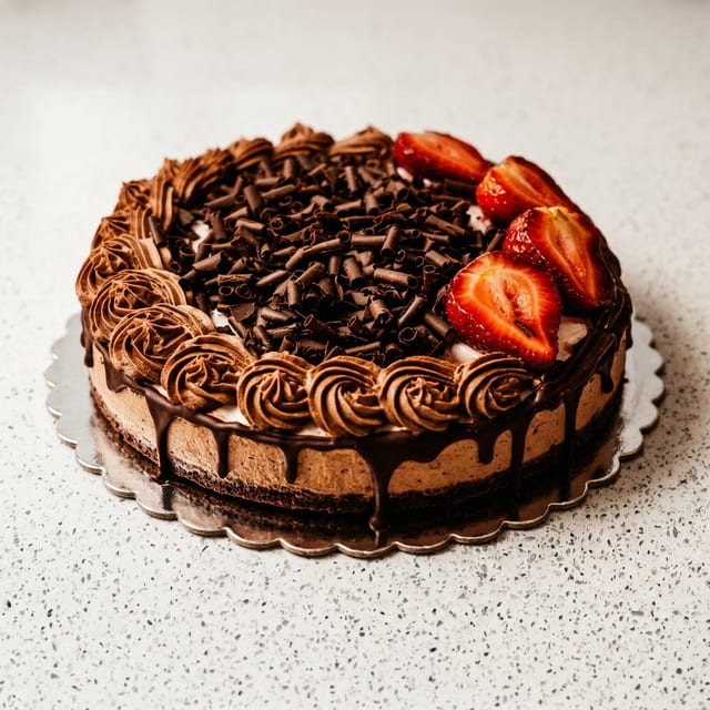 Strawberry Chocolate Cake (Eggless).