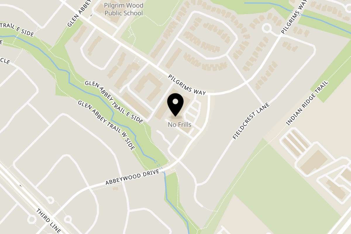Map showing the location of Curry & Chutney by Gopal's Oakville on 1395 Abbeywood Drive in Oakville